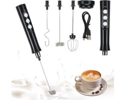 Handheld automatische melkopschuimer met dubbele garde - USB opladen - voor koffie latte cappuccino room eieren - melkrek eierracket