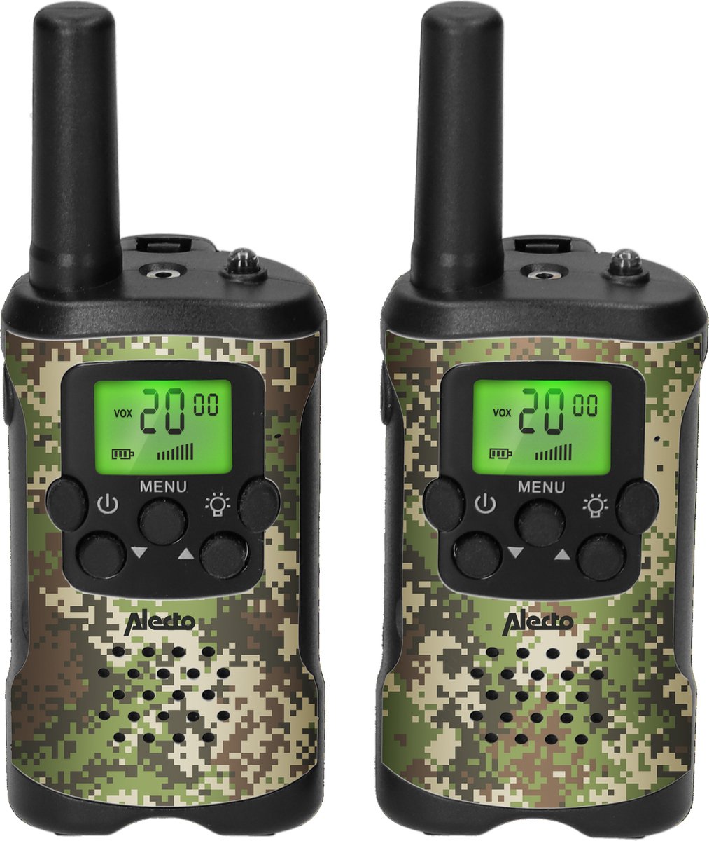 Alecto FR115CAMO - Walkie Talkie voor kinderen en volwassenen - Set van 2 stuks - Bereik tot 5 km - Camouflage