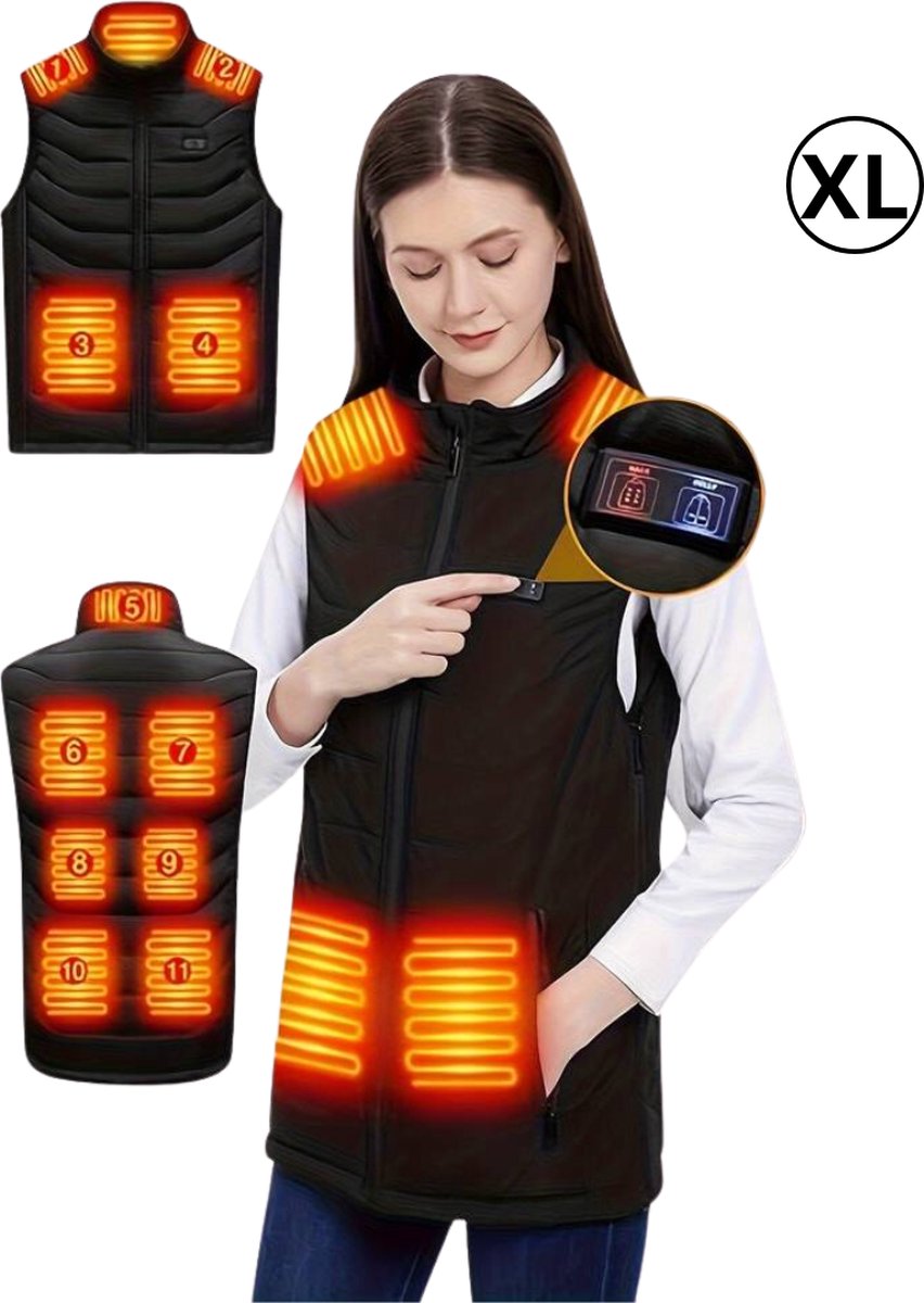 Nivard Verwarmde Bodywarmer Elektrische Bodywarmer Heated Vest Jas Kleding Oplaadbaar – Winter Dames Zwart