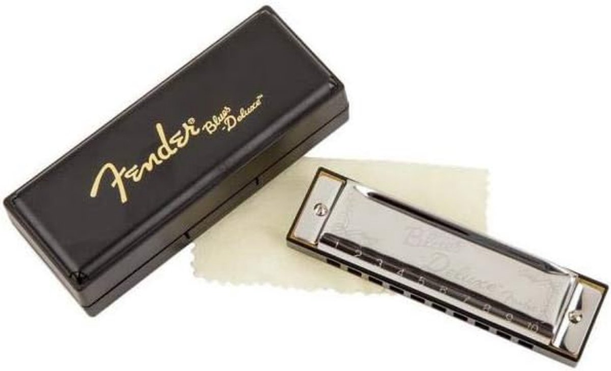 Stellar Mondharmonica - Zwart/Zilver - Verchroomde Metalen Afdekkingen - Maat C