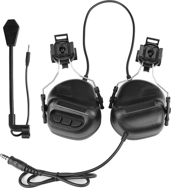 Tactische Hoofddeksels, Headset Met ARC-railadapter, Ruisonderdrukking