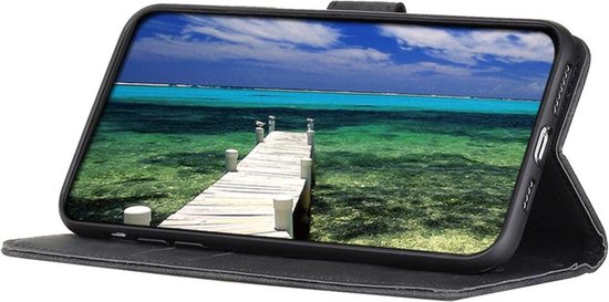 KHAZNEH Coque adaptée pour Xiaomi Poco F6 | Portefeuille rétro | Étui portefeuille | Standard | Porte-cartes | Noir