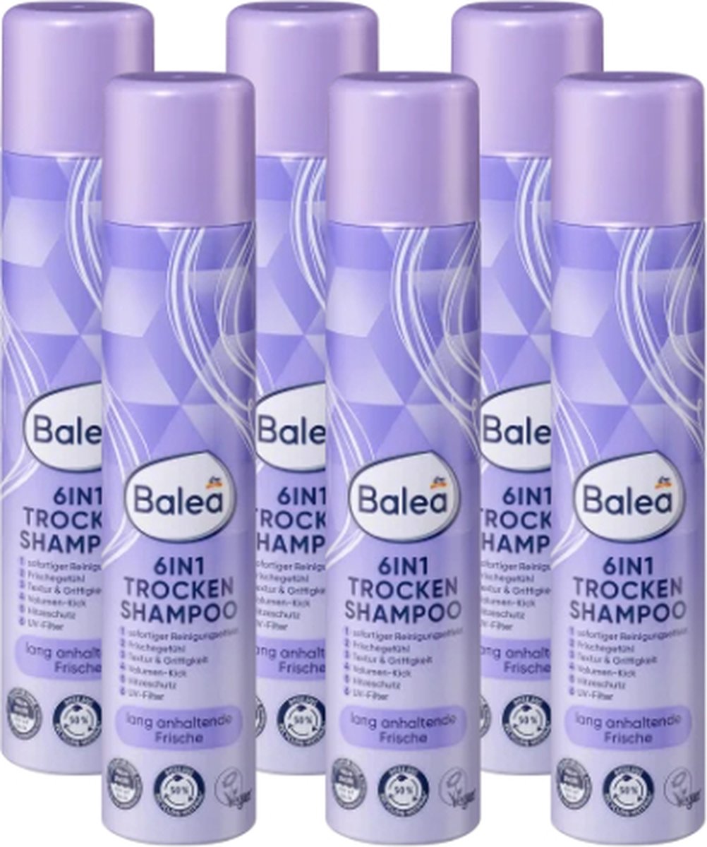 Goedkoopste Balea Droogshampoo 6in1 - VOORDEELVERPAKKING | 6x200ml | Multifunctioneel
