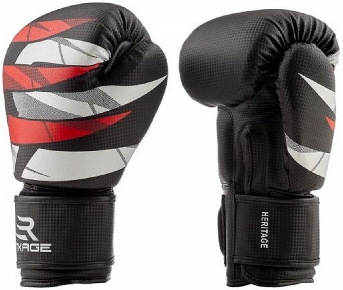 Rinkage Heritage Bokshandschoenen - Carbon - Zwart/Rood/Wit 12 oz