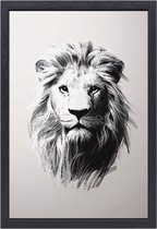 Leeuw schilderijen - Dier schilderijen - Schilderij op canvas Manen - Modern schilderij - Canvas schilderij met baklijst - Kunstwerken schilderij canvas met baklijst 50x70 cm