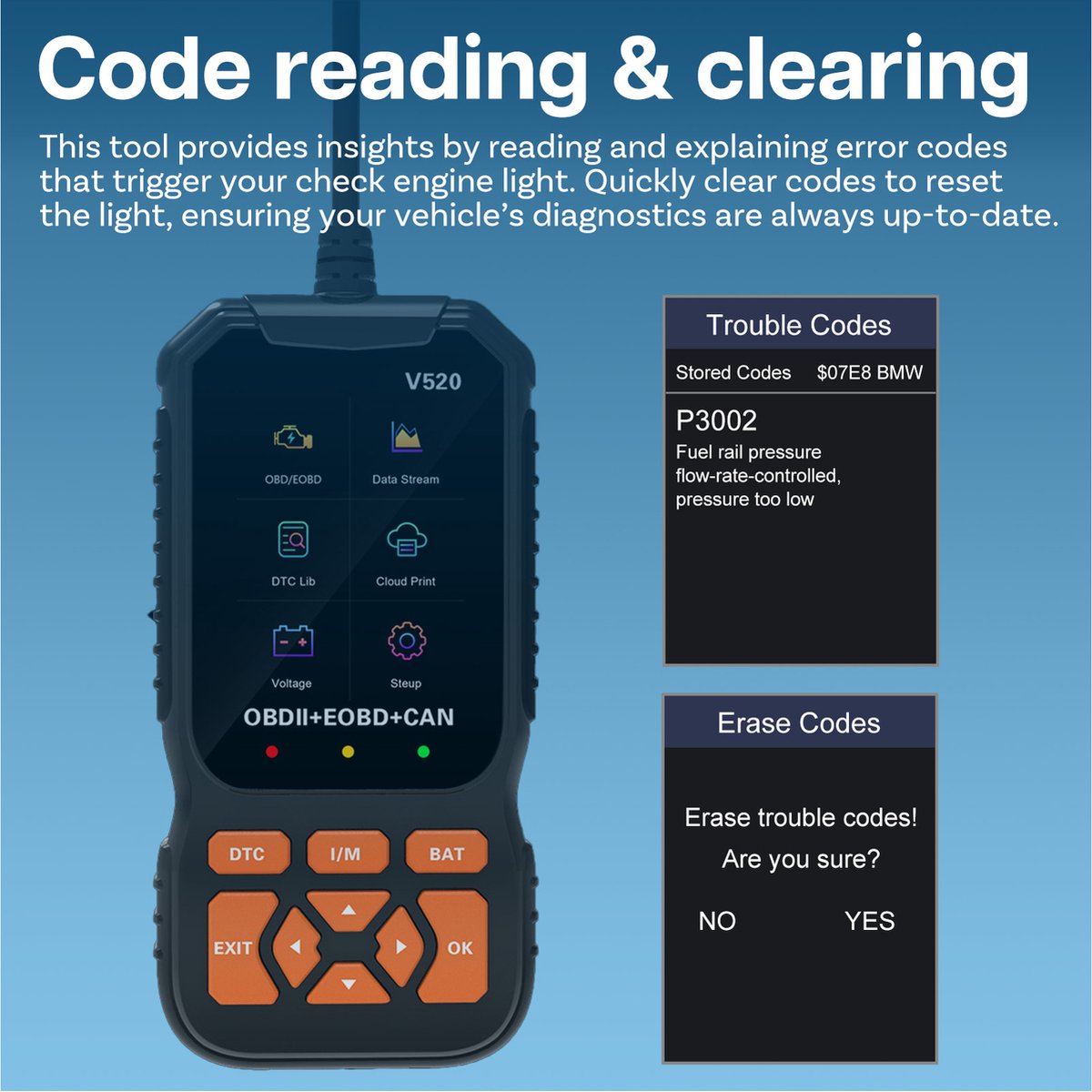 MMOBIEL OBDII Diagnoseapparaat – Check Engine Auto Code Lezer met Reset, I/M Readiness, Mode 6 & 8 etc. – Auto OBDII/EOBD Diagnostisch Scanner Tool voor alle Auto’s die Voldoen aan OBDII Protocol thumbnail 2
