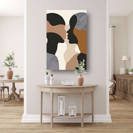 Tableau Art Nouveau - Tableau minimaliste - Tableau sur toile Salon - Tableaux ruraux - Toile avec cadre - Toile décoration chambre avec cadre 40x60 cm