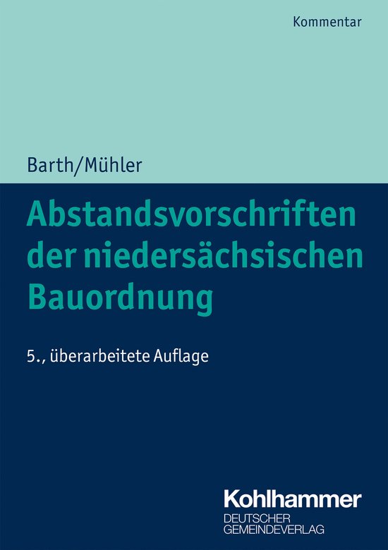 Abstandsvorschriften der niedersächsischen Bauordnung - cover
