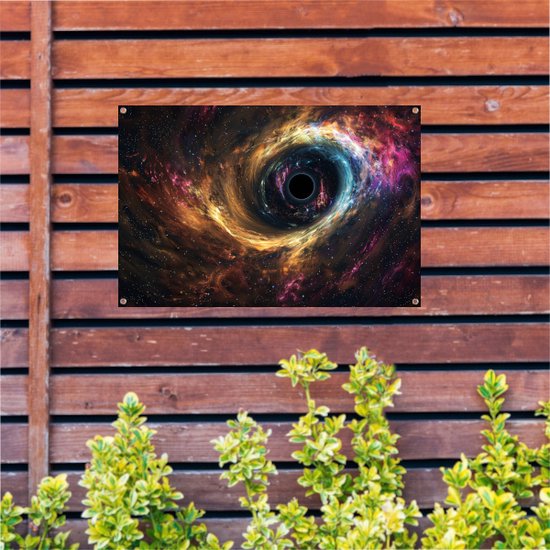 Affiche jardin trou Zwart - Affiche jardin Univers - Posters de jardin Etoiles - Décoration murale jardin - Accessoires jardin - Poster poster jardin 120x80 cm