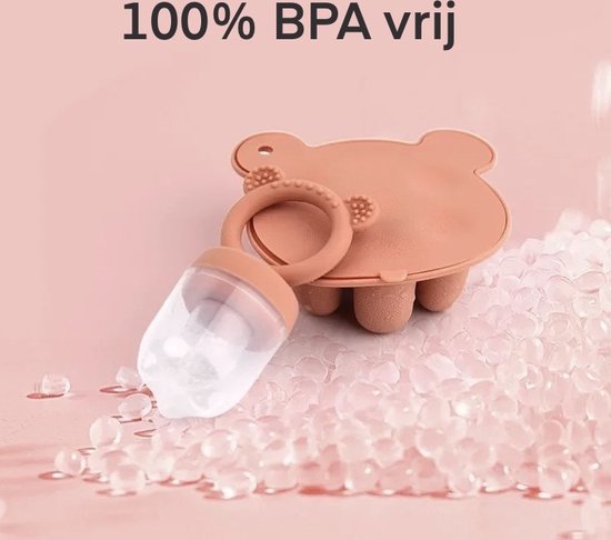 Fruitspeen - Groen - sabbel speen - baby speen - Ijs mal - fruit - bijtring - Fruitspeen - Grote speen - Fruit baby - BPA VRIJ - Speelgoed van Merkloos — afbeelding 4