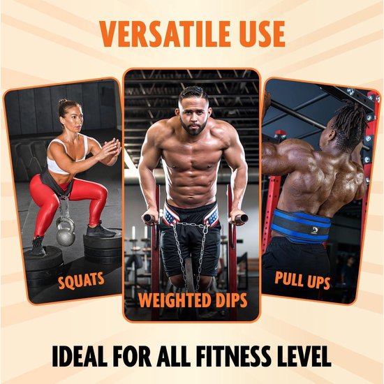 Ceinture De Force DMoose Ceinture De Musculation Avec Chaîne Pour Traction, Haltérophilie, Squat, Musculation, En Acier Robuste, Avec Support Confortable En Néoprène Hip Trust