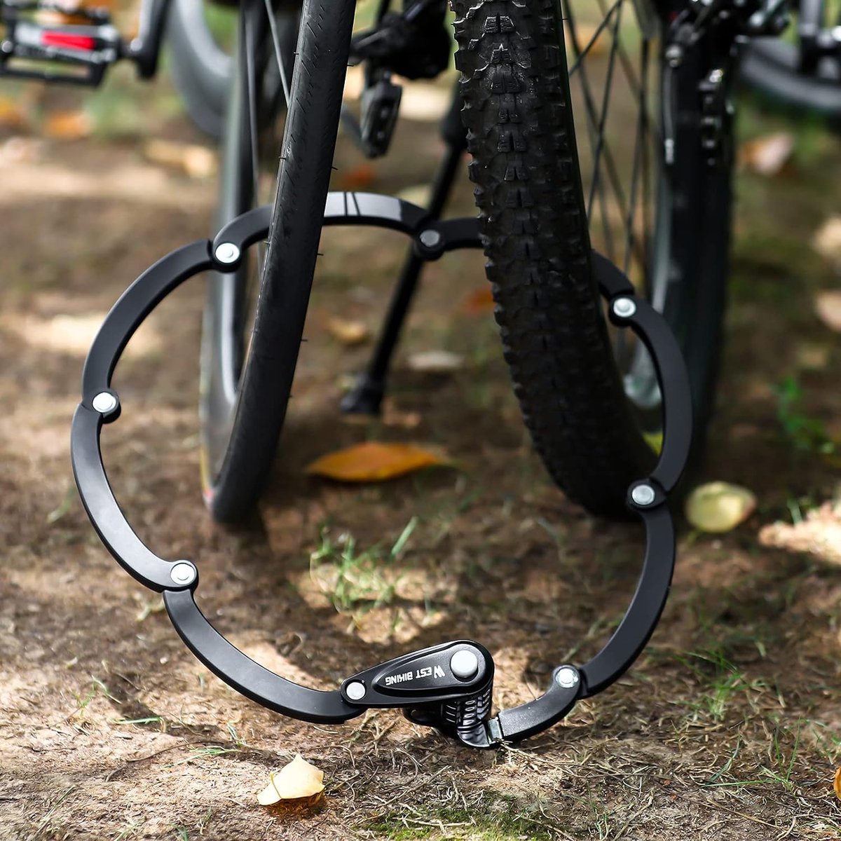 Vouwslot voor fiets, 85 cm, fietsslot, vouwslot, fietsslot met sleutel, incl. houder, fietsslot, hoge veiligheid, ideaal als e-bikeslot, zwart