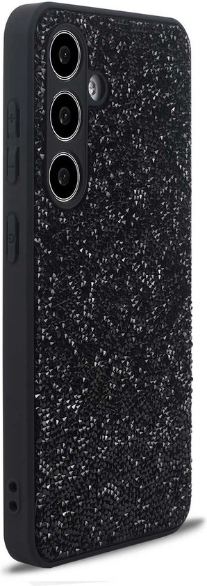 Casemania Coque pour Samsung Galaxy S24 Plus - Zwart - Coque arrière à Glitter Diamant