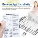 Instructies en onderdelen voor de eenvoudige installatie van de TomorrowNow schuiflade, met een gedetailleerde handleiding.