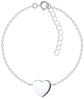 Joy|S - Zilveren hartje armband - gepolijst - 15 cm + 3 cm extension - voor kinderen - t19 - sterling zilver 925