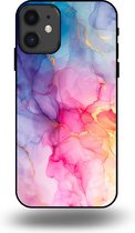 Smartphonica Coque de téléphone adaptée pour iPhone 11 avec imprimé marbre - Coque arrière en TPU design marbre - Arc-en-ciel / Coque arrière adaptée pour Apple iPhone 11
