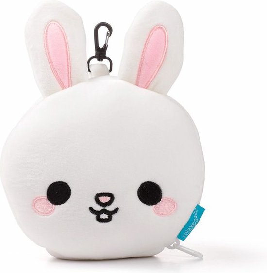 Relaxeazzz Frances le lapin peluche/oreiller de voyage/masque de sommeil - ensemble 2 en 1 - pour enfants - dans l'avion ou la voiture