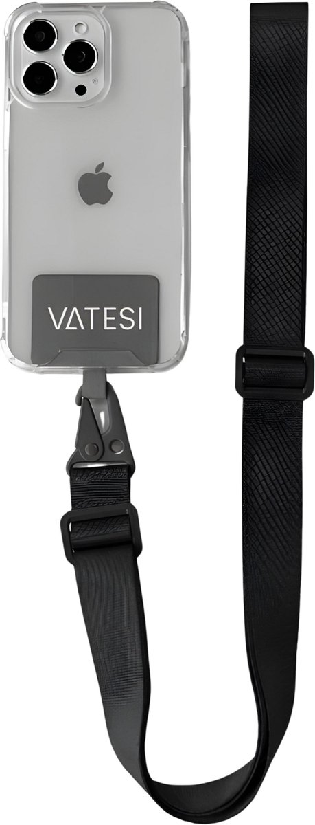 Telefoonkoord Universeel - Telefoonketting - Telefoon Riem Verstelbaar - 140 CM - Zwart
