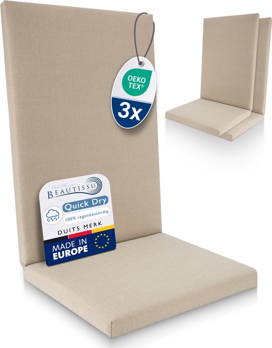 Beautissu Set van 4 Premium Stoelkussen 35x35 cm Donkerblauw - UV
