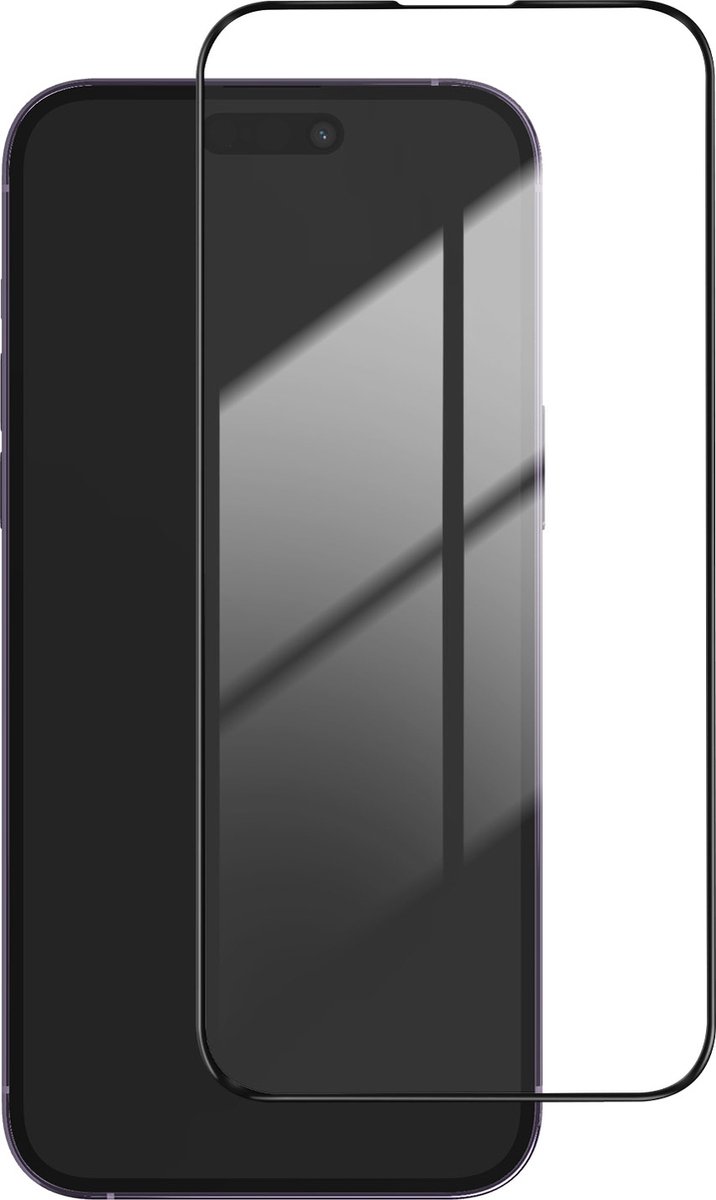 Gehard glas Geschikt voor Apple iPhone 14 Pro Max 9H afgeschuind volledige hechting zwart