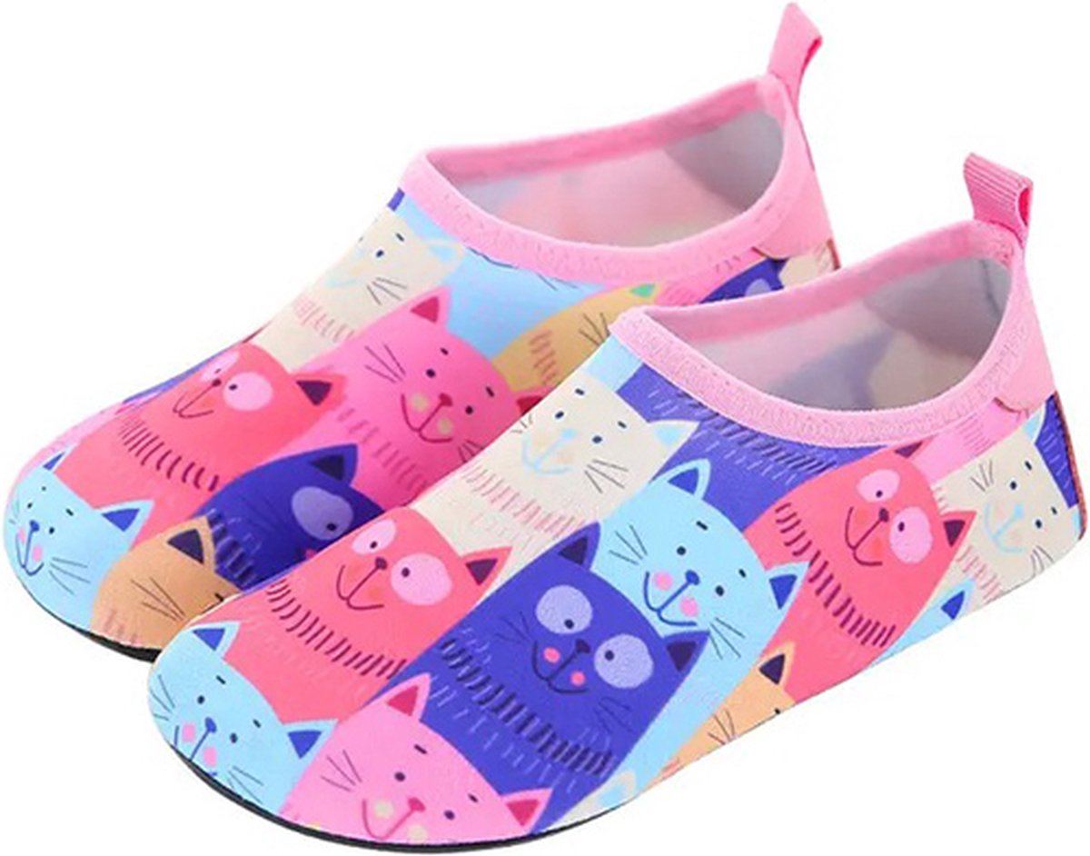 ATTREZZO® Waterschoenen - Kinderen - maat 25/26 - Roze met Katten