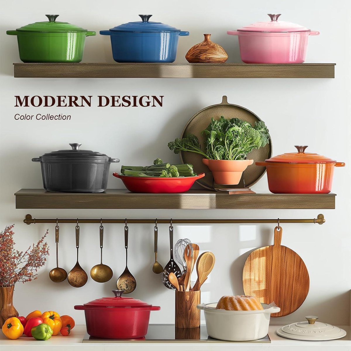 Gietijzeren pan [incl. vleesvork] - 26cm stoofpan geschikt voor de oven