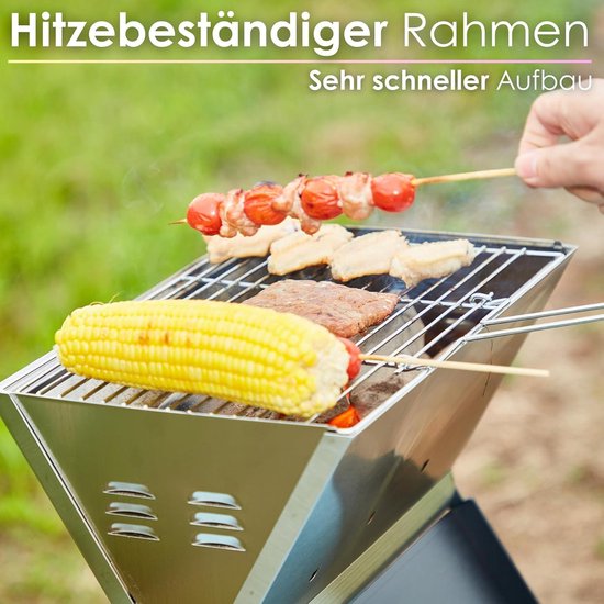 Opvouwbare houtskoolgrill voor camping - Klapgrill met hittebestendig frame, grote ventilatiesleuven, en laag gewicht van Merkloos — afbeelding 5