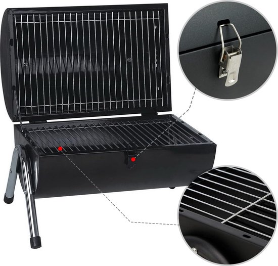 Houtskool Barbecue, Rookbarbecue, Mini BBQ, Tafelgrill, Picknick, Camping Grill, Grilloppervlakte (LxB) 38 x 52 cm van Ribelli — afbeelding 5
