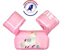 Edmondo Zwemvest kinderen - met Kinderslot / Veiligheidssluiting - Puddle Jumper Deluxe - Alpaca - 15 tot 30kg - 2 tot 6 jaar - Zwembandjes - Reddingsvest - Zwemvest kind - Nederlands product - NL handleiding - Inclusief Pop It sleutelhanger