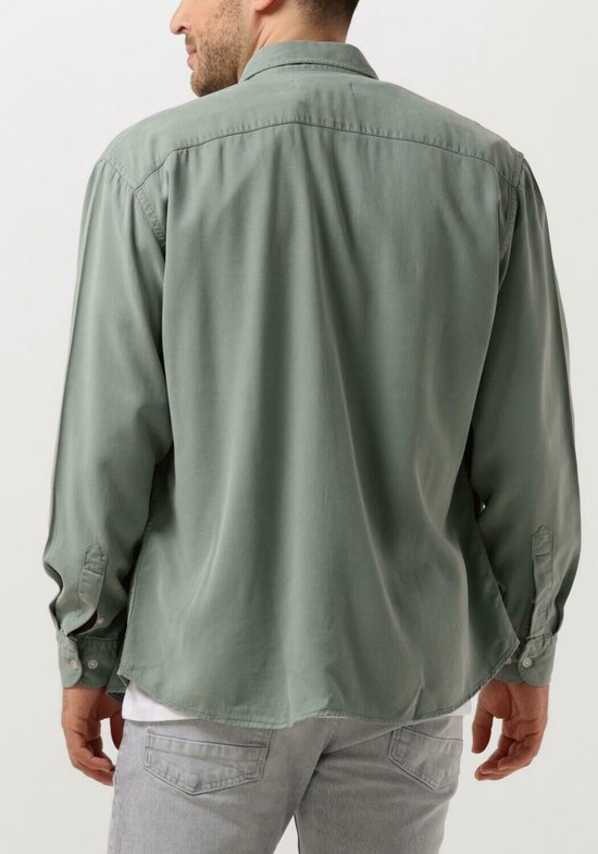 Woodbird Wbyuzo Tencel Shirt - met lange mouwen - Heren Groen - Maat XL