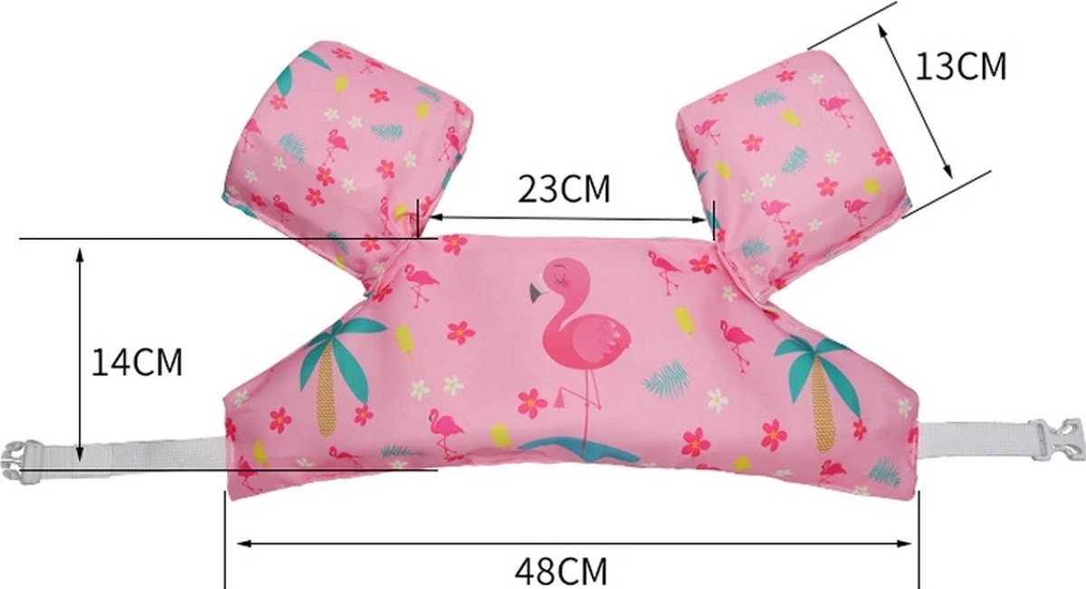 Edmondo Zwemvest kinderen - met Kinderslot / Veiligheidssluiting - Puddle Jumper Deluxe - Flamingo - 15 tot 30kg - 2 tot 6 jaar - Zwembandjes - Reddingsvest - Zwemvest kind - Nederlands product - NL handleiding - Inclusief Pop It sleutelhanger — afbeelding 8