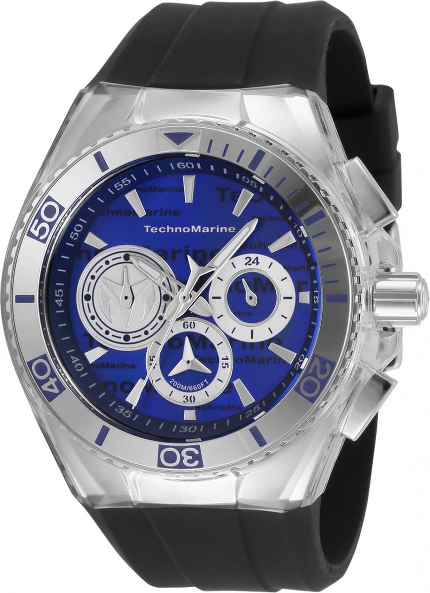 TechnoMarine Cruise TM-120024 Heren Horloge - Waterdicht - Analoog - Quartz Uurwerk - Roestvrij Staal met blauwe Wijzerplaat