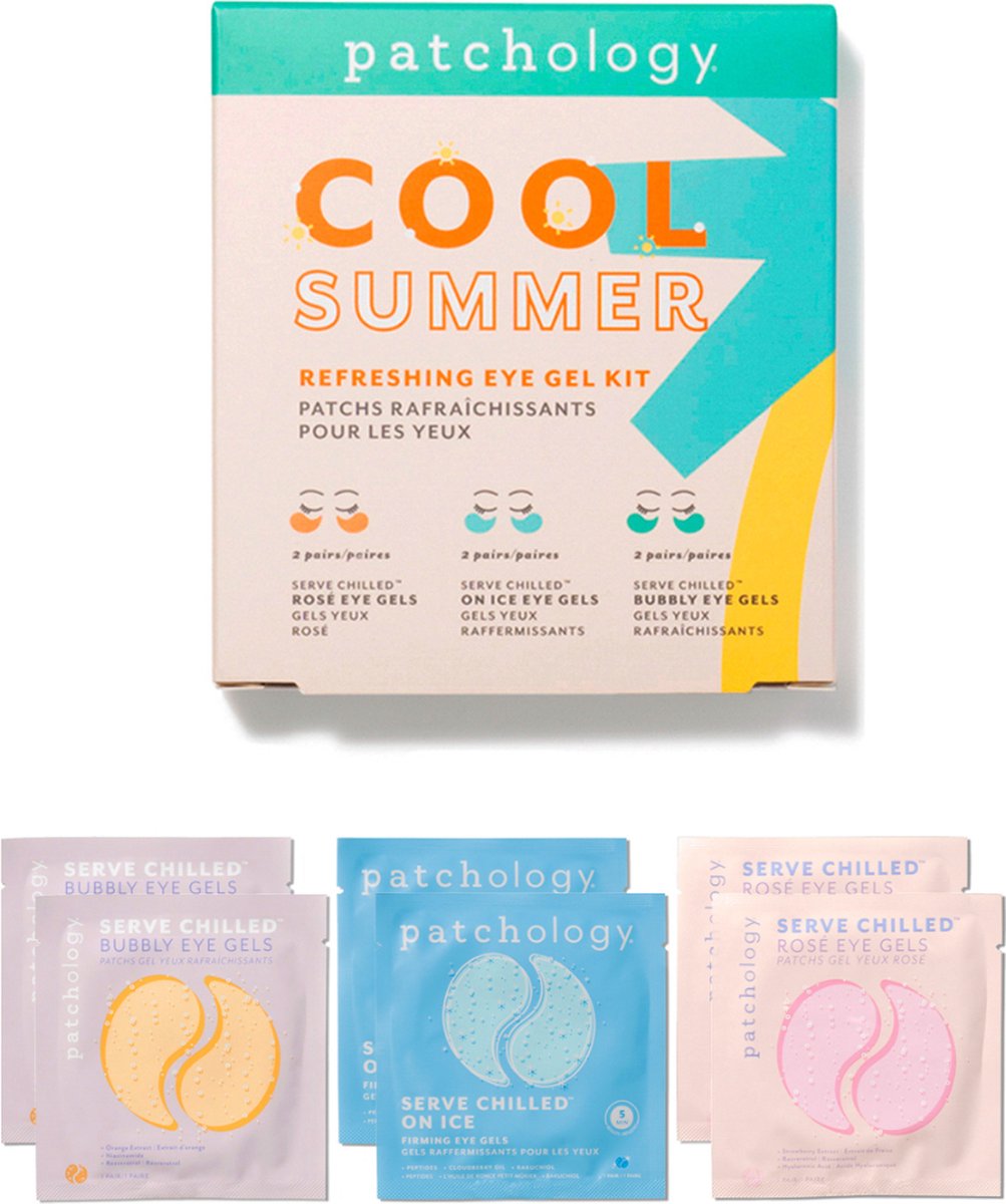Patchology Cool Summer Eye Gel Kit – Set Met 3 Paar Limited Edition Oogpatches – Hydraterend & Verkoelend – Met Cafeïne, Niacinamide & Hyaluronzuur – Tegen Wallen, Donkere Kringen & Vermoeidheid – Vegan