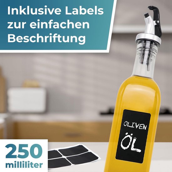 Oliefles, 250 ml Roestvrijstalen Oliefles Lekvrije Saus Azijn Flessen Keuken Dispenser, stevig en Duurzaam(EEN Oliefles, 250 ml Roestvrijstalen Oliefles Lekvrije Saus Azijn Flessen Keuken Dispenser, stevig en Duurzaam(EEN