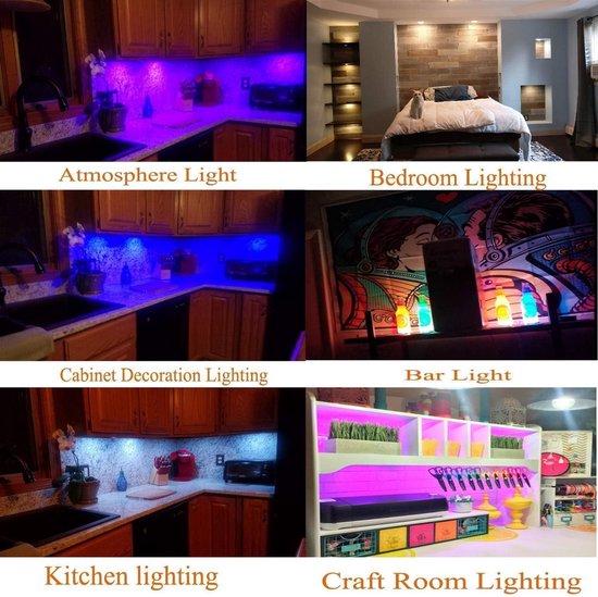 AIBOO Glazen Vloerverlichting Set Van 4 - RGB Kleurverandering LED-clips Voor Vitrine En Kastverlichting Met Afstandsbediening