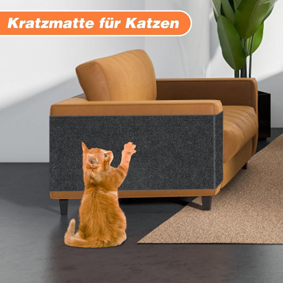 Zelfklevende krabmat voor katten - krasvaste bank, herbruikbaar krabmat voor aan de