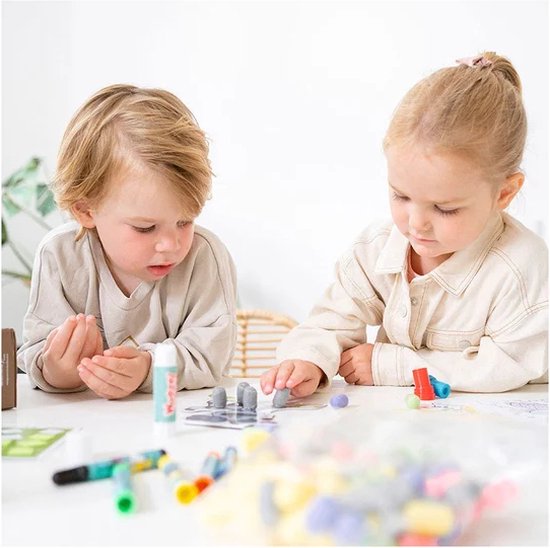 Woezel & Pip XL Knutselkoffer met knutselbenodigheden, creatief speelgoed jongens en meisjes - junior vanaf 3 jaar - Bambolino Toys - knutselbox knutselpakket cadeau tip
