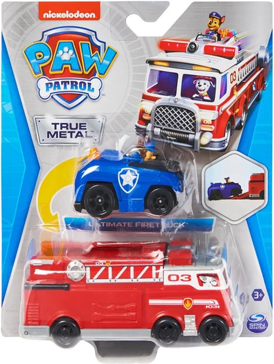 PAW Patrol True Metal Brandweerauto - Gegoten teamvoertuig met Chase-speelgoedvoertuig - schaal 1:55 — afbeelding 9
