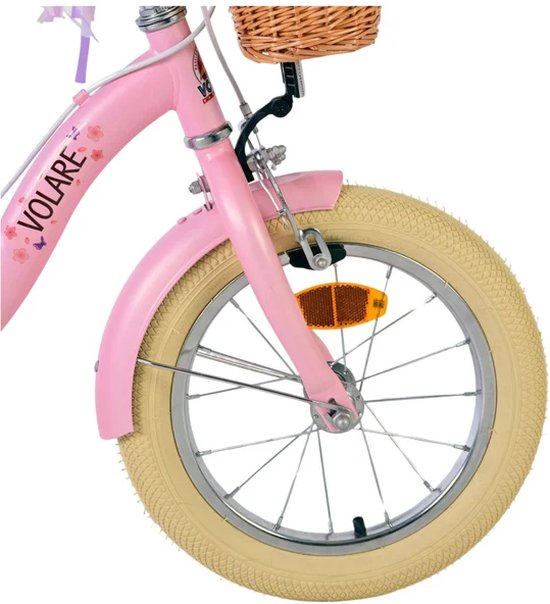 Volare Blossom Kinderfiets - Meisjes - 14 inch - Roze - Twee Handremmen van Volare — afbeelding 4