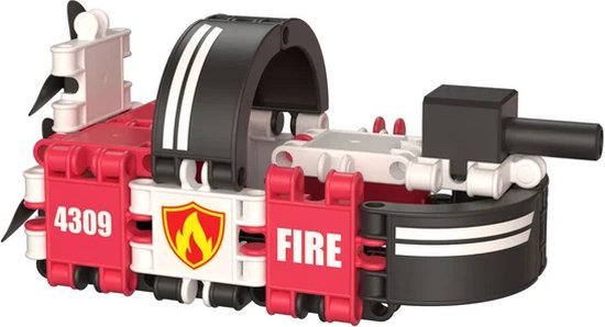 Clics Brandweer 8-in-1 bouwblokken– DUURZAAM SPEELGOED gemaakt van GERECYCLEERDE kunststof- bouwset 8 in 1 - speelgoed 4,5,6,7,8 jaar jongens en meisjes- educatief speelgoed- Montessori speelgoed- constructie speelgoed