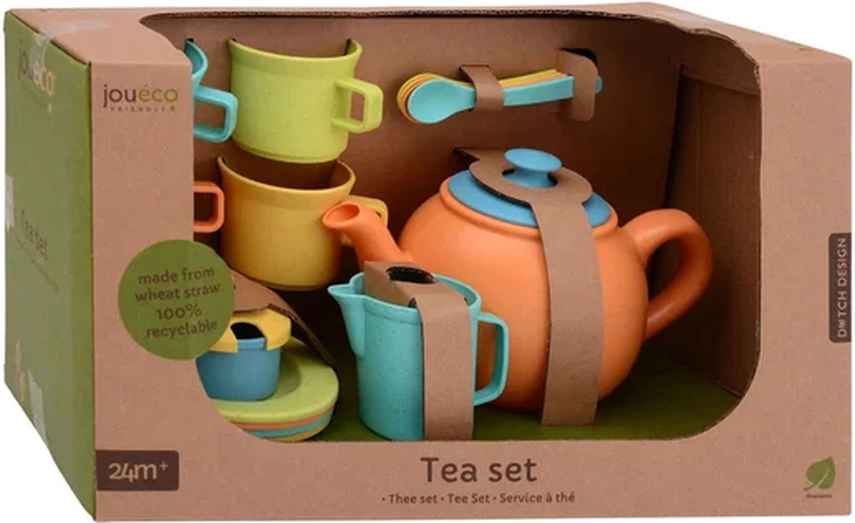 Jouéco - Thee Set Bioplastic 17-delig - Theeservies Speelgoed voor Kinderen — afbeelding 3