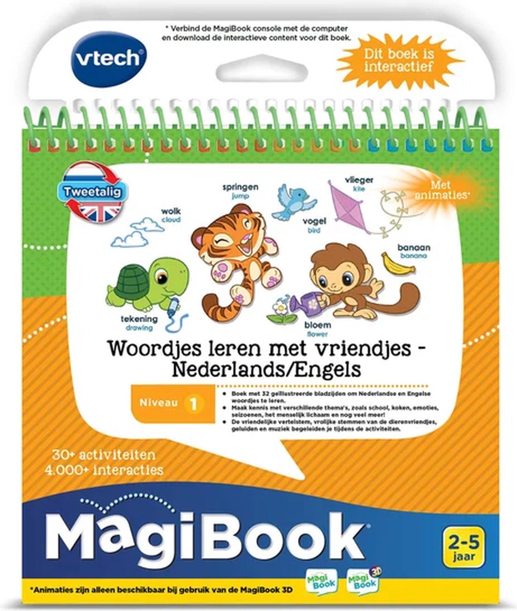 VTech MagiBook Activiteitenboek - Woordjes Leren met Vriendjes - Niveau 1 - NL/EN - 2 tot 5 Jaar — afbeelding 2