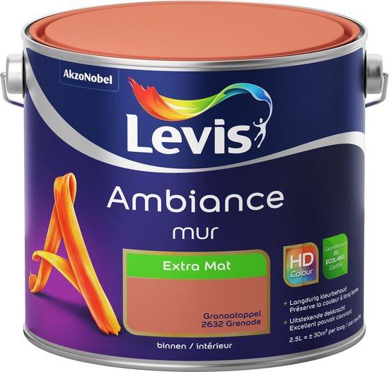 Levis - Ambiance Mur Extra Mat - Granaatappel - 2,5 L