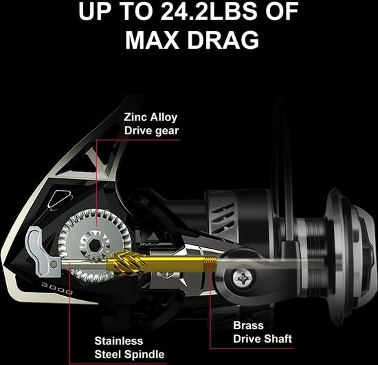 12+1BB Ultralichte Karpers Vismolen - 5.2-1 Vers Water Zout Water - Max Drag 26LB - Spinrol Vissen - 1000-2000-3000-4000-5000-6000 - 2000 Max Trekkracht 7 kg — afbeelding 3