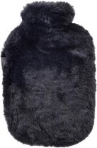 Bol.com Warmwaterkruik - superzachte overtrek imitatiebont - zwart - 20 liter aanbieding