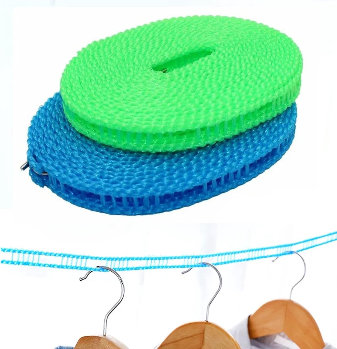 Goedkoopste Uittrekbare Draagbare Reiswaslijn - Winddicht en Antislip - Campingkleerhangers - Efficiënt Drooggemak - Ruimtebesparend - Voor Reizen en Thuis