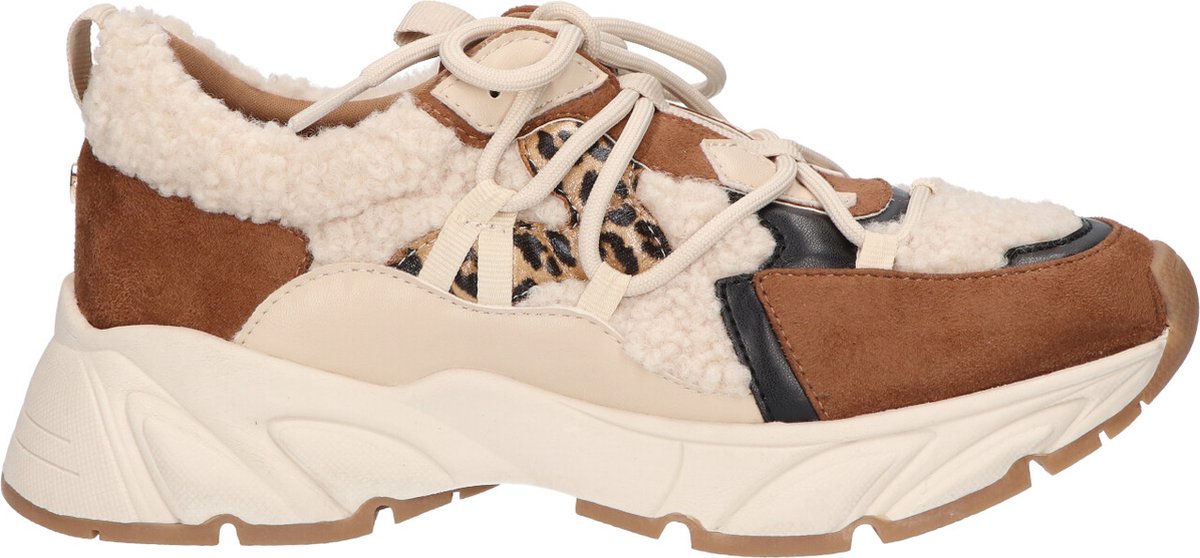 La Strada Sneaker Bruin Textiel - Damesschoenen - Maat - 41