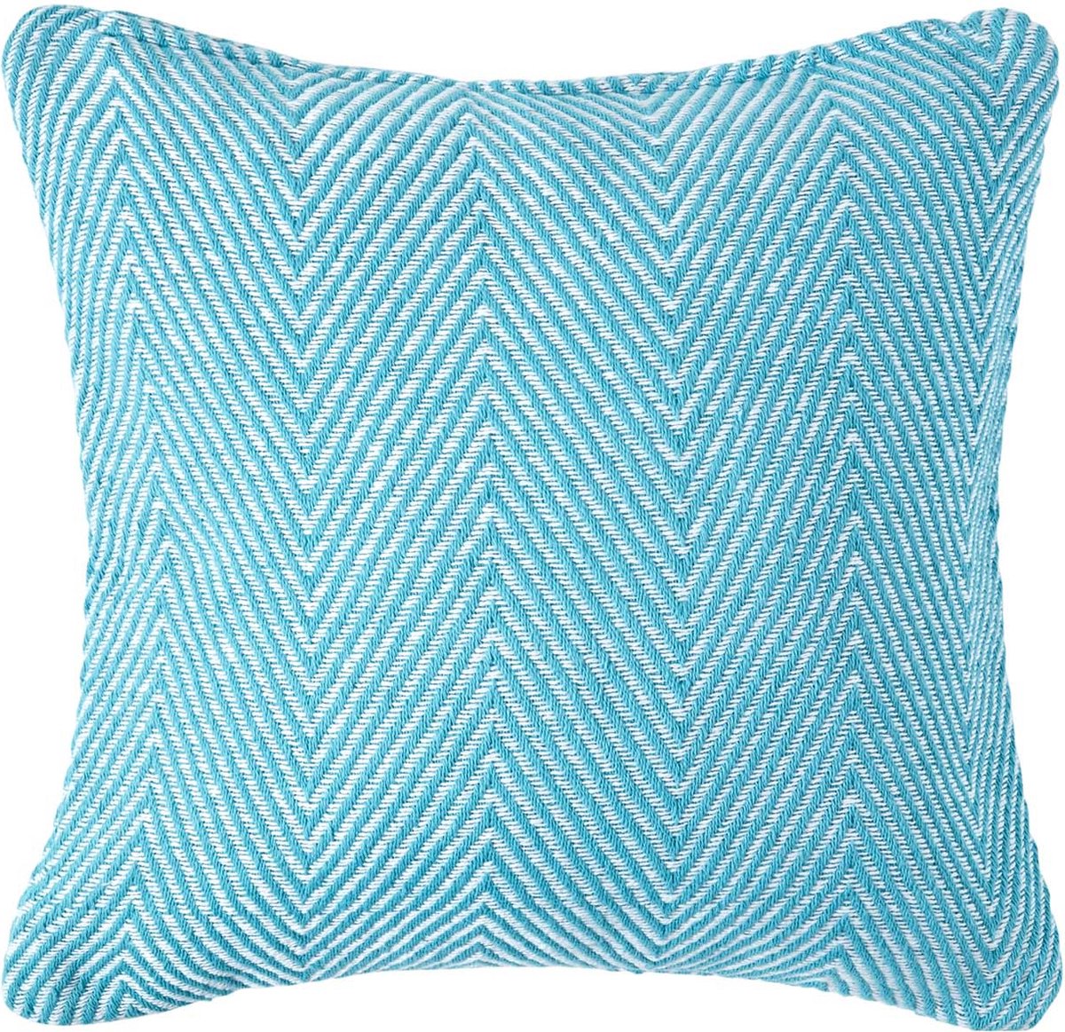 Homescapes Blauwe Halden Katoenen Chevron Kussenhoes 45 x 45 cm Blauw groen