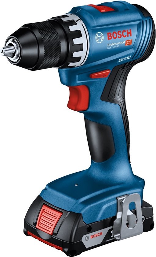 Bosch Professional GSR 18V-45 Accu Schroefboormachine 18V 2.0Ah in L-Case - 06019K3202