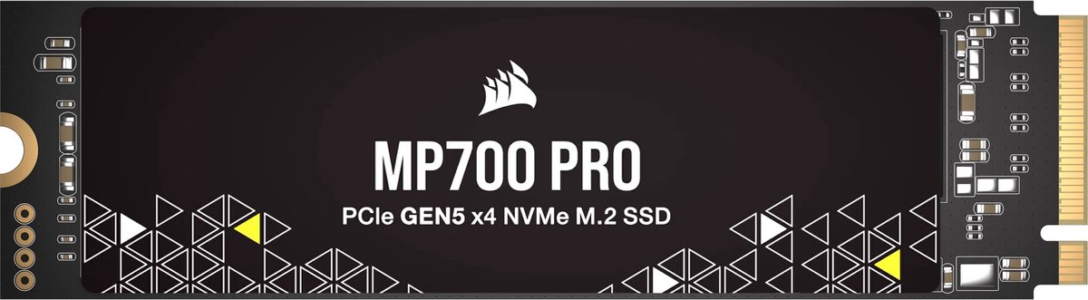 Corsair MP700 Pro 1 TB (Geen heatsink) - SSD m.2 2280 - PCI Express 5.0 x4 - NVMe - Zwart